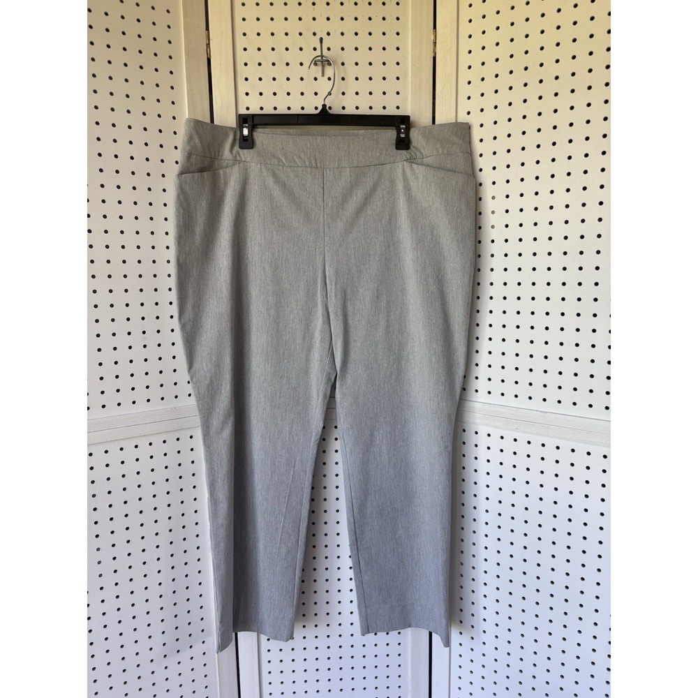 Hilary Radley Gray Pull On Dress Pants Women's XXL Stretch Rayon Blend